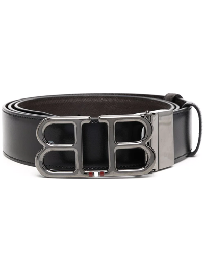 Shop Bally Leather Logo-buckle Belt In Black