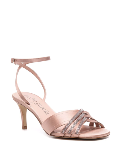 Shop Pedro Garcia Xilia Pavé High-heel Sandals In Neutrals