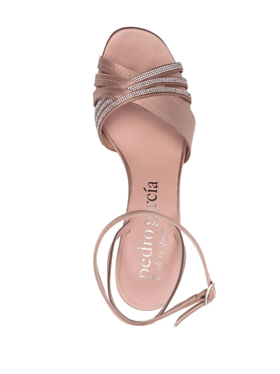 Pedro Garcia Xilia Heeled Sandals In Bisque Satin In Neutrals