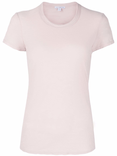 Shop James Perse Round Neck T-shirt In Pink