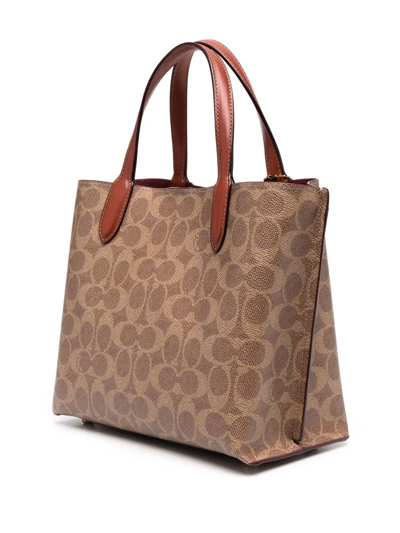 Shop Coach Willow Monogram Tote Bag In Neutrals