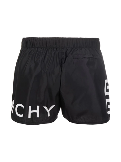 Shop Givenchy Logo-print Elasticated-waist Swim Shorts In Black