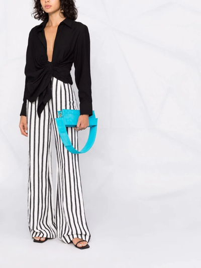 Jacquemus Bahia Twisted Long-sleeved Shirt In Black
