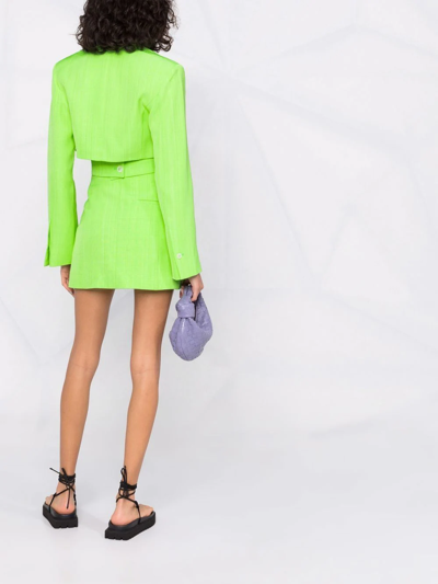 Jacquemus La Robe Bari Long Sleeve Cutout Blazer Minidress In Green
