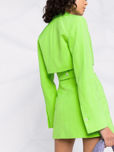 Shop Jacquemus Bari Cut-out Tailored Dress In Green