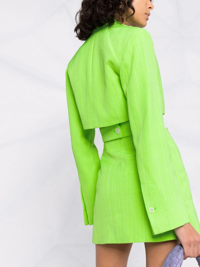 Jacquemus La Robe Bari Long Sleeve Cutout Blazer Minidress In Green