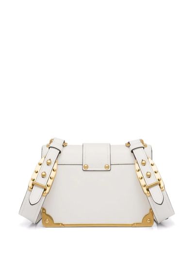 Shop Prada Cahier Shoulder Bag In White