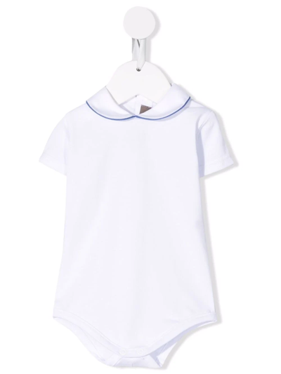 Shop Little Bear Stripe-detail Short-sleeve Bodysuit In White