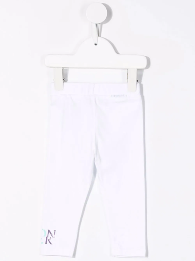Shop Moncler Logo-print Leggings In White
