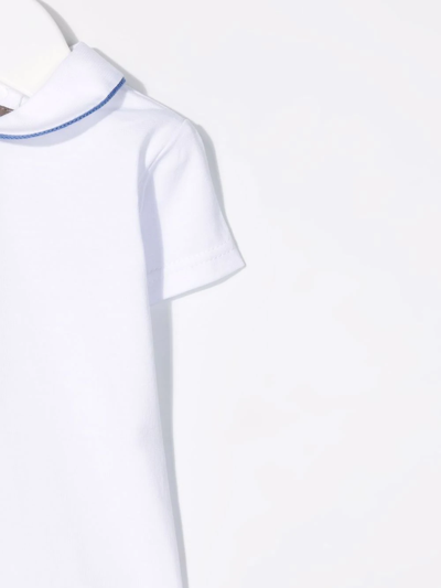 Shop Little Bear Stripe-detail Short-sleeve Bodysuit In White