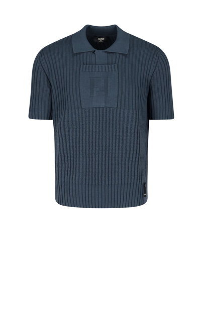 Shop Fendi Knitted Polo Shirt