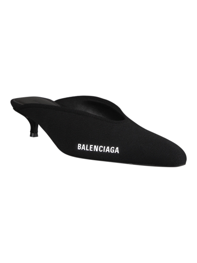Shop Balenciaga Sabot Logo Shoes In Black
