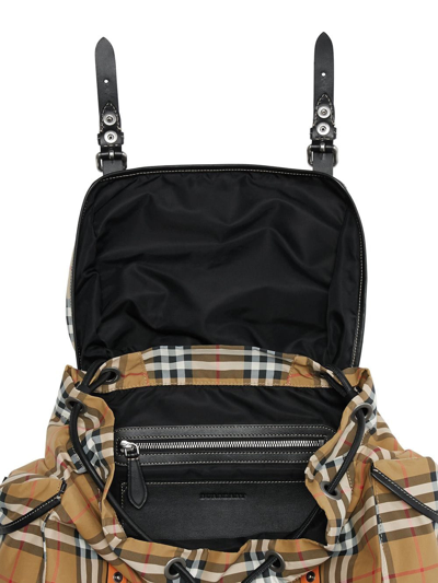 Shop Burberry Ranger Check  Backpack Bags In Yellow &amp; Orange