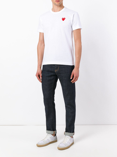 Shop Comme Des Garçons Play Logo T-shirt Clothing In White