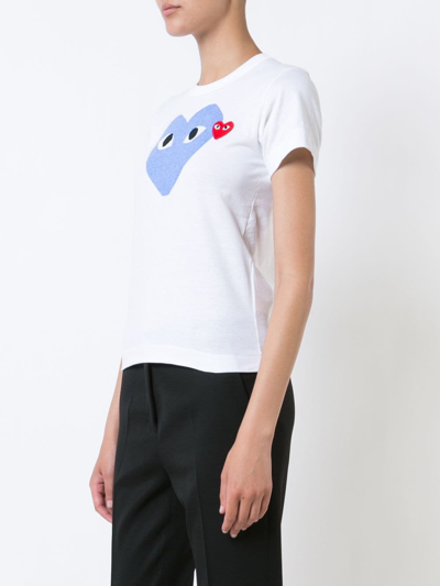 Shop Comme Des Garçons Play T-shirt Heart Clothing In Blue