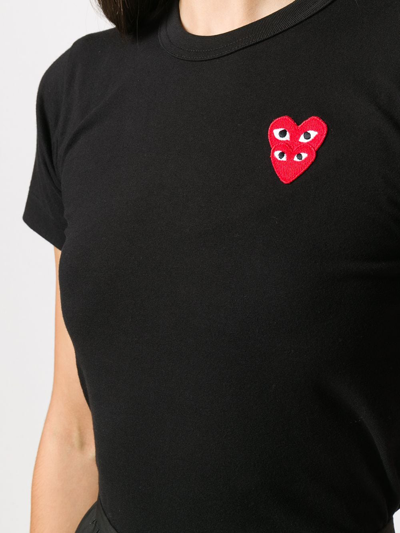 Shop Comme Des Garçons Play T-shirt Heart Clothing In Black