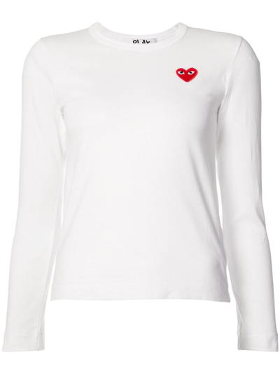 Shop Comme Des Garçons Play T-shirt Heart Clothing In White