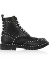 GIVENCHY Ankle boots in faux pearl-embellished black textured-leather