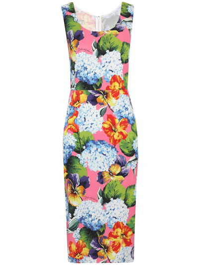 Shop Dolce & Gabbana Floral Print Dress Clothing In Multicolour