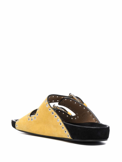 Shop Isabel Marant Lennyo Sandals Shoes In Yellow &amp; Orange