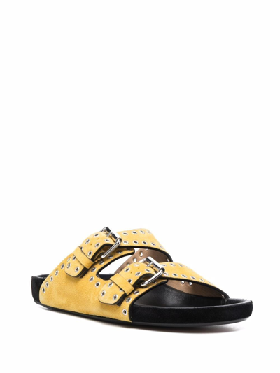Shop Isabel Marant Lennyo Sandals Shoes In Yellow &amp; Orange