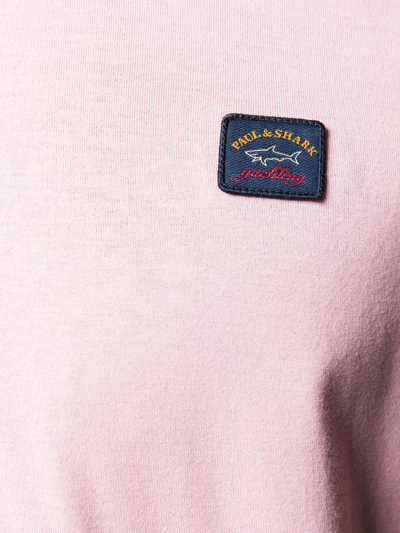 Shop Paul & Shark Logo T-shirt Clothing In Pink &amp; Purple