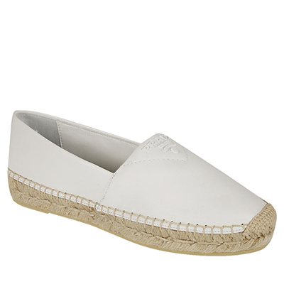 Shop Prada Flat Shoes White