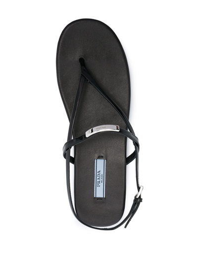 Shop Prada Flip Flops Shoes In Black