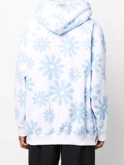 Shop Prada Hooded Sweatshirt Clothing In Blue