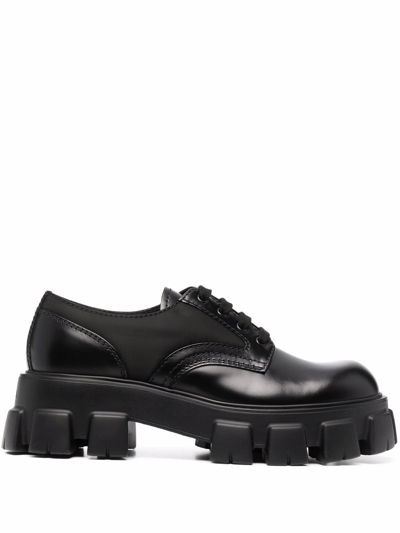 Shop Prada Laced Shoes In Black