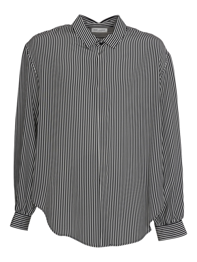 Shop Saint Laurent Camicia Righe Clothing In Black