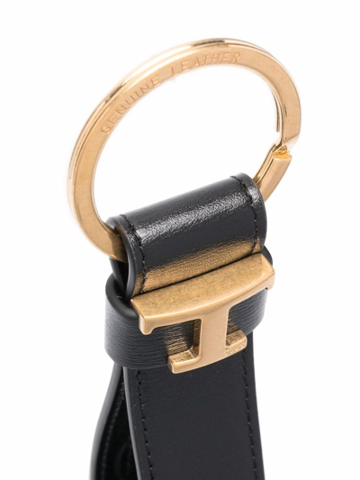 Shop Tod's Logo Key Ring Accessories In Black