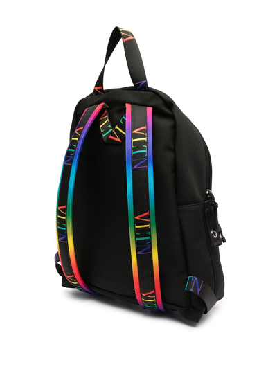 Shop Valentino Garavani Logo Backpack Bags In Black