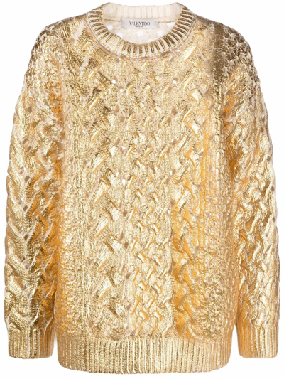 Shop Valentino Pullover Clothing In Metallic