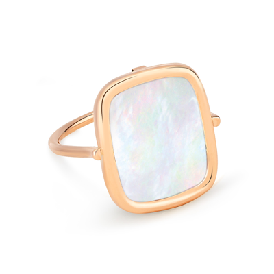 Shop Ginette Ny White Mop Antique Ring In Pink Gold