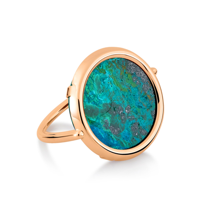 Shop Ginette Ny Jala Chrysocolle Disc Ring In Pink Gold