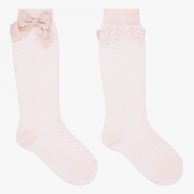 Shop La Perla Girls Pink Cotton Lisle Socks