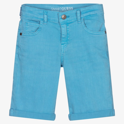 Shop Guess Boys Blue Stretch Denim Shorts