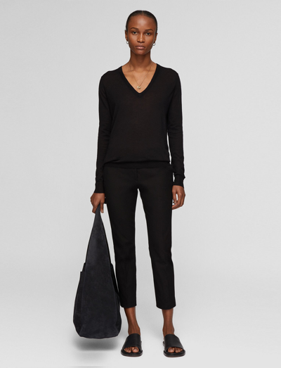 Joseph Womens Ivory Cashair V-neck Cashmere Jumper L In Black
