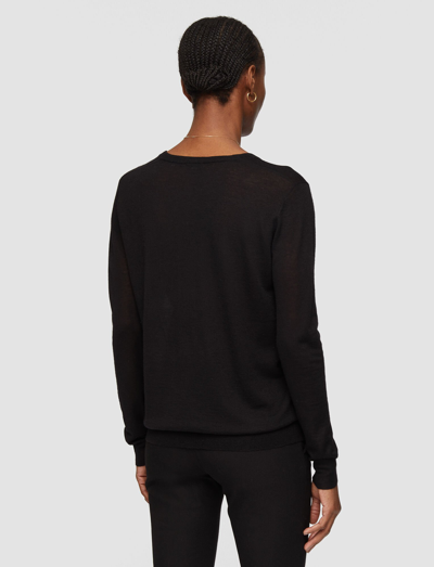 Joseph Womens Ivory Cashair V-neck Cashmere Jumper L In Black