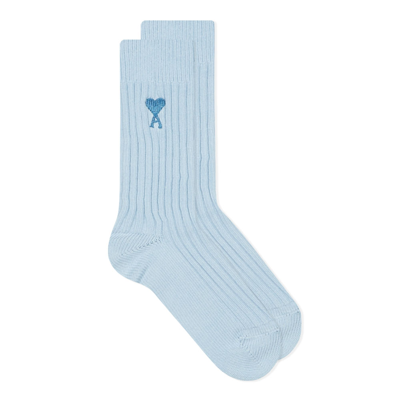 Shop Ami Alexandre Mattiussi Adc Plain Socks In Blue