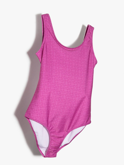 Shop Givenchy 4g-print Cut-out Swimsuit In Pink