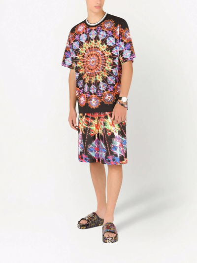 Shop Dolce & Gabbana Kaleidoscope Print Short-sleeve T-shirt In Black