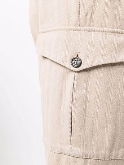 Brunello Cucinelli Pressed-creased Multi-pocket Straight-leg Trousers In Neutrals