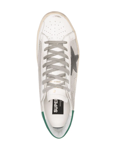 Golden Goose Superstar White Low-top Sneaker With Star Patch On The Side And Lettering Logo In Leather Man