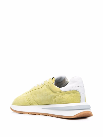 Shop Philippe Model Paris Panelled Low-top Suede Sneakers In Yellow