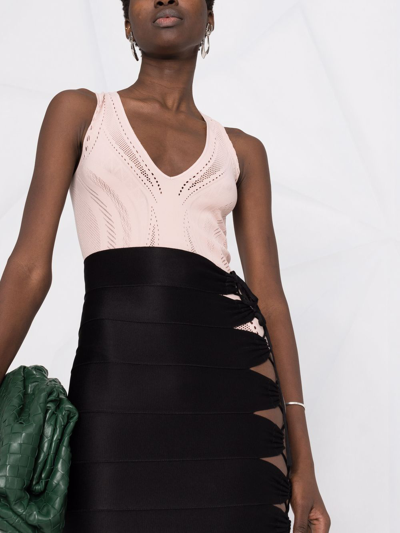 Wolford Ajouré Mesh-panel Body In Pink