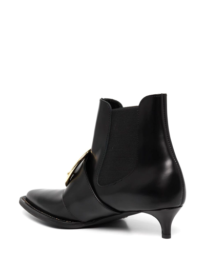 Shop Comme Des Garçons Oversized-buckle 40mm Ankle Boots In Black