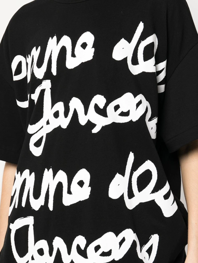 Shop Comme Des Garçons Oversized Logo-print Cotton T-shirt In Black