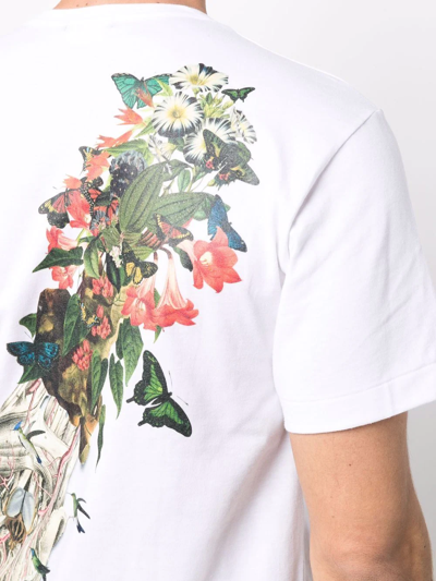 Shop Comme Des Garçons Homme Deux Rear Floral-print T-shirt In White